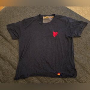 Navy Aviator Nation Cropped T-Shirt with Red Heart Patch